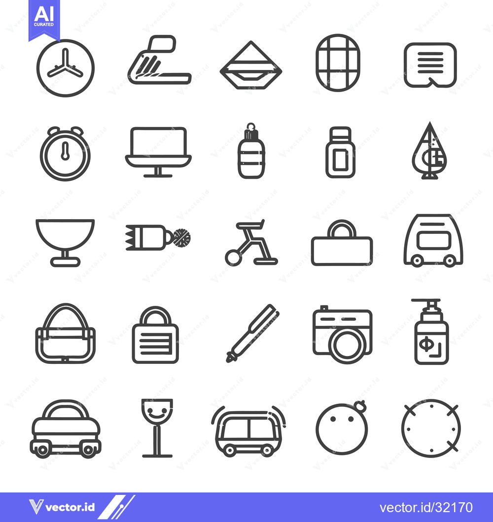 Premium Vector dari Collection of 25 Simple Black Line Icons