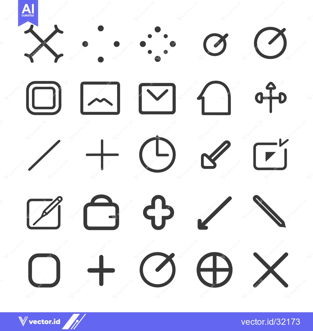 Premium Vector dari Collection of 25 Simple Line Icons for User Interface Design