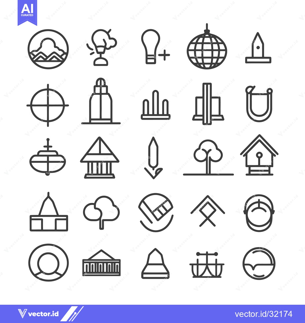 Premium Vector dari Collection of 25 Simple Line Icons for Various Objects and Concepts