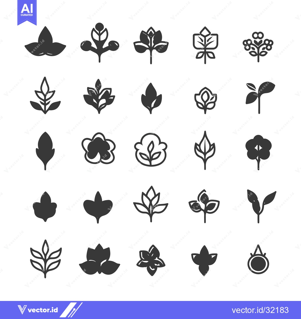 Premium Vector of Collection of 25 Unique Floral and Botanical Icons