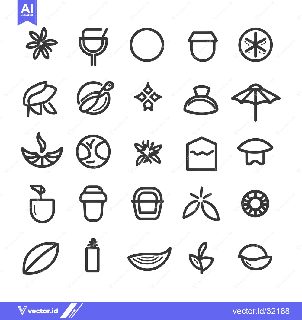 Premium Vector dari Collection of 28 Black and White Outline Icons