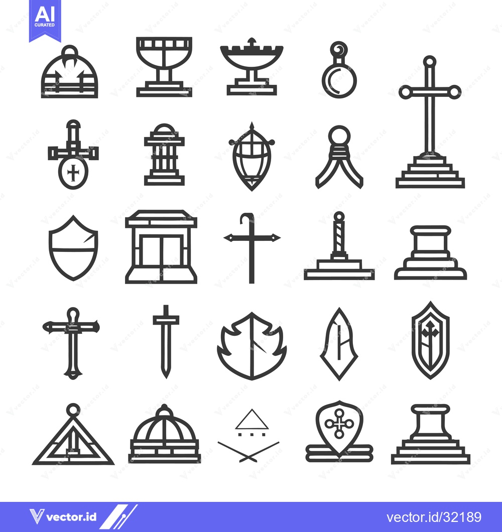 Premium Vector of Collection of 28 Black and White Outline Icons Representing Various Sy