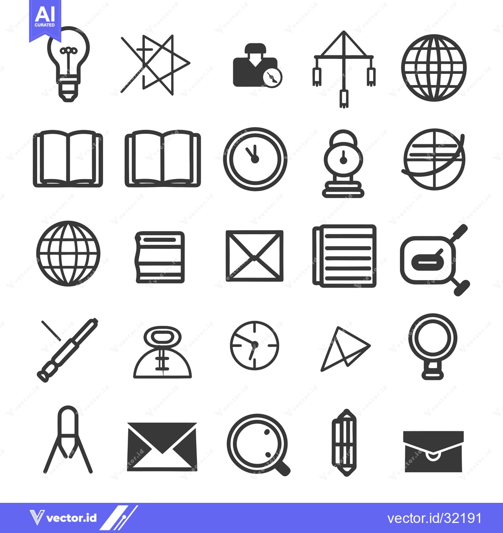 Premium Vector of Collection of 28 Diverse Line Icons in Black and White