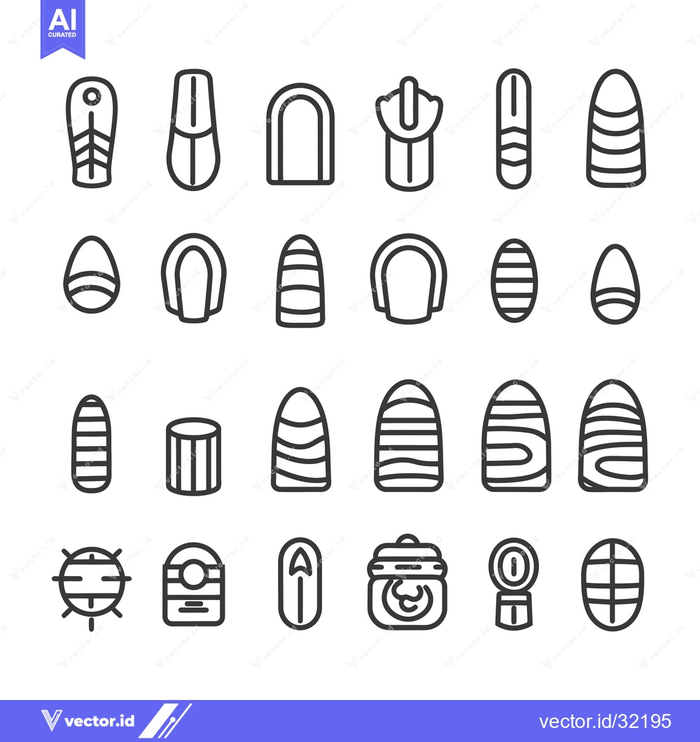 Premium Vector dari Collection of 28 Linear Icons Depicting Different Shapes and Patterns