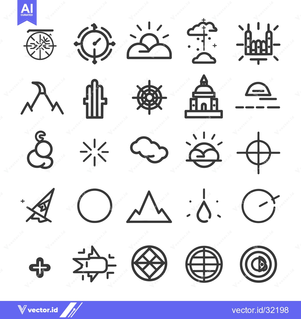 Premium Vector dari Collection of 28 Line Icons Depicting Various Concepts