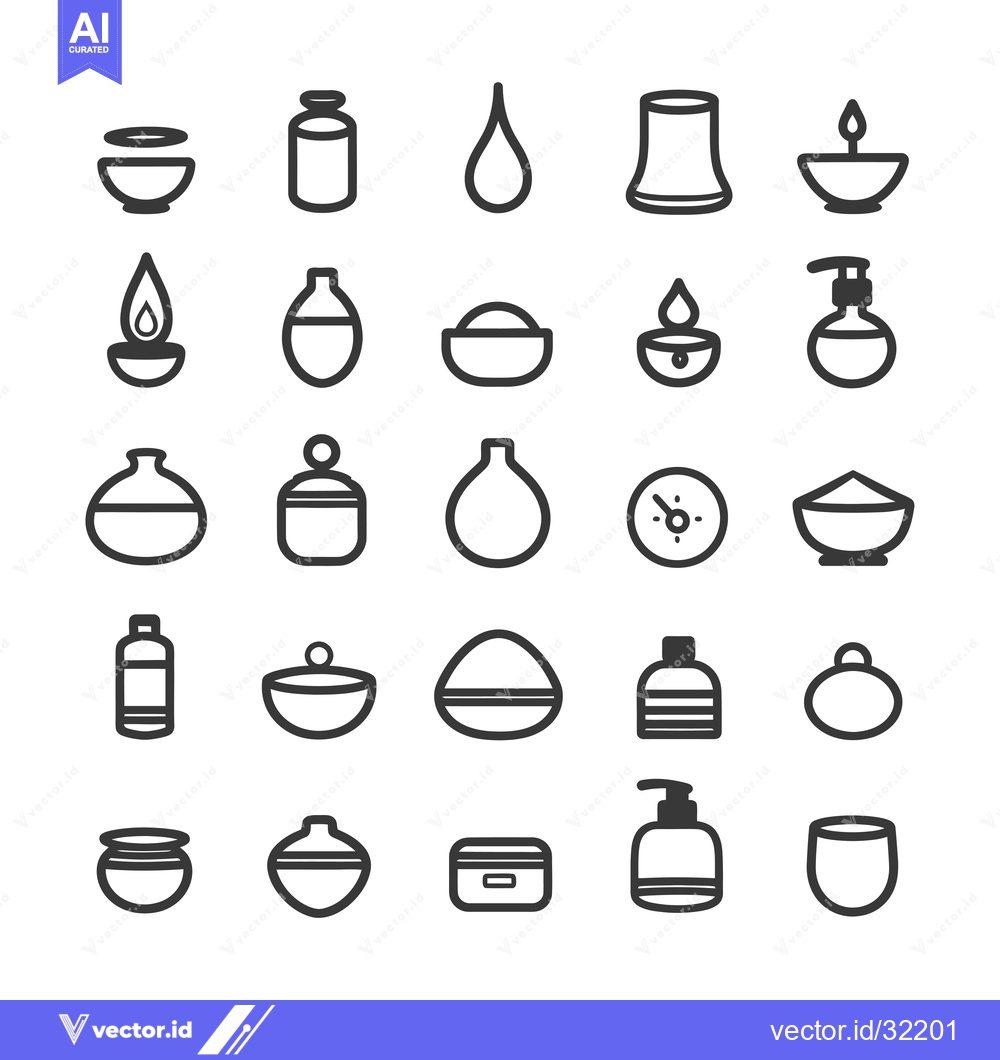 Premium Vector dari Collection of 28 Line Icons for Containers, Bottles, and Jars