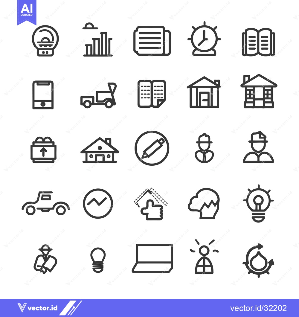 Premium Vector dari Collection of 28 Line Icons for Diverse Concepts and Symbols