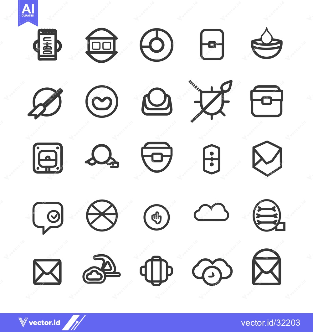 Premium Vector dari Collection of 28 Line Icons for User Interface Design