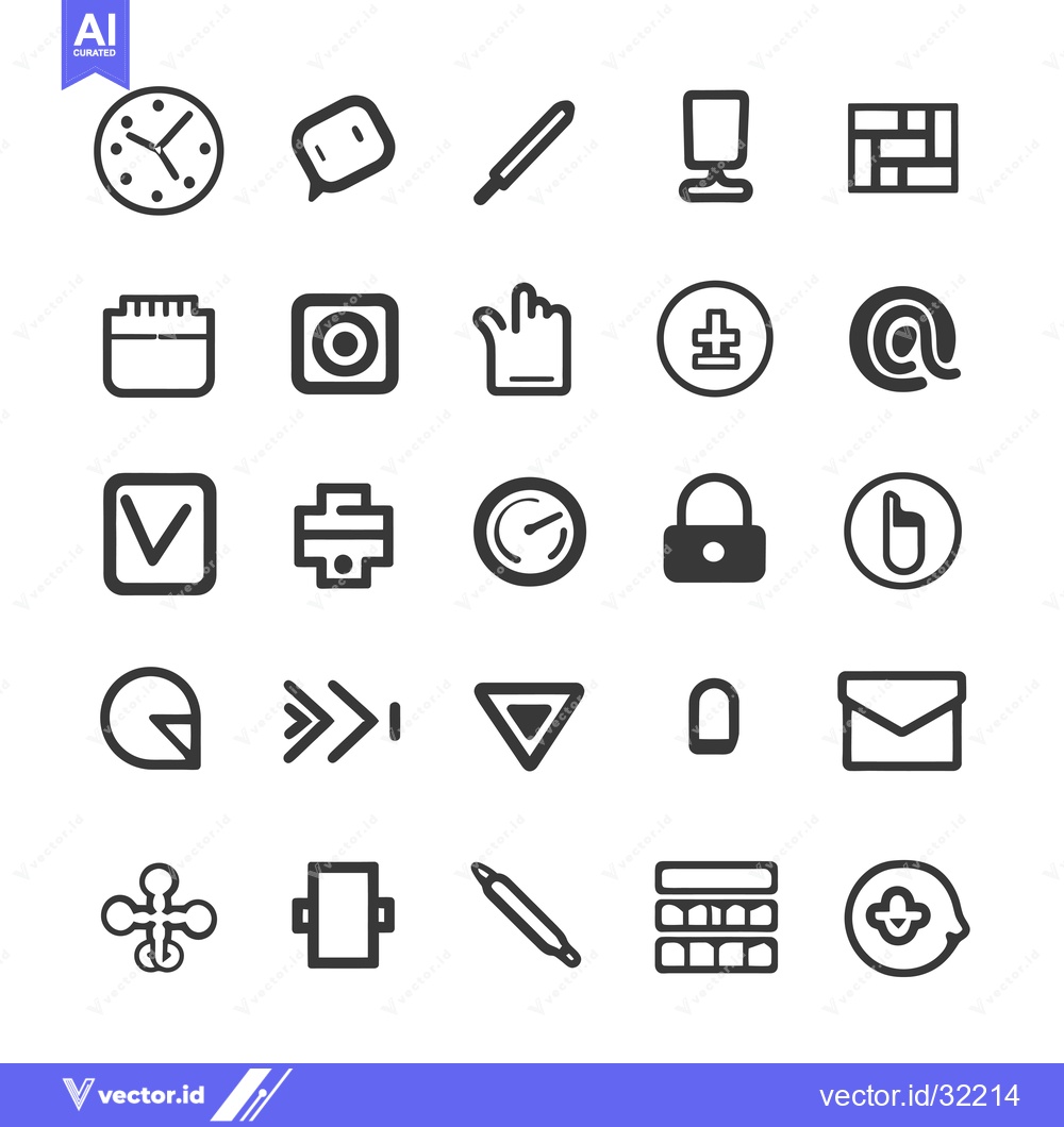 Premium Vector of Collection of 28 Simple Black and White Icons