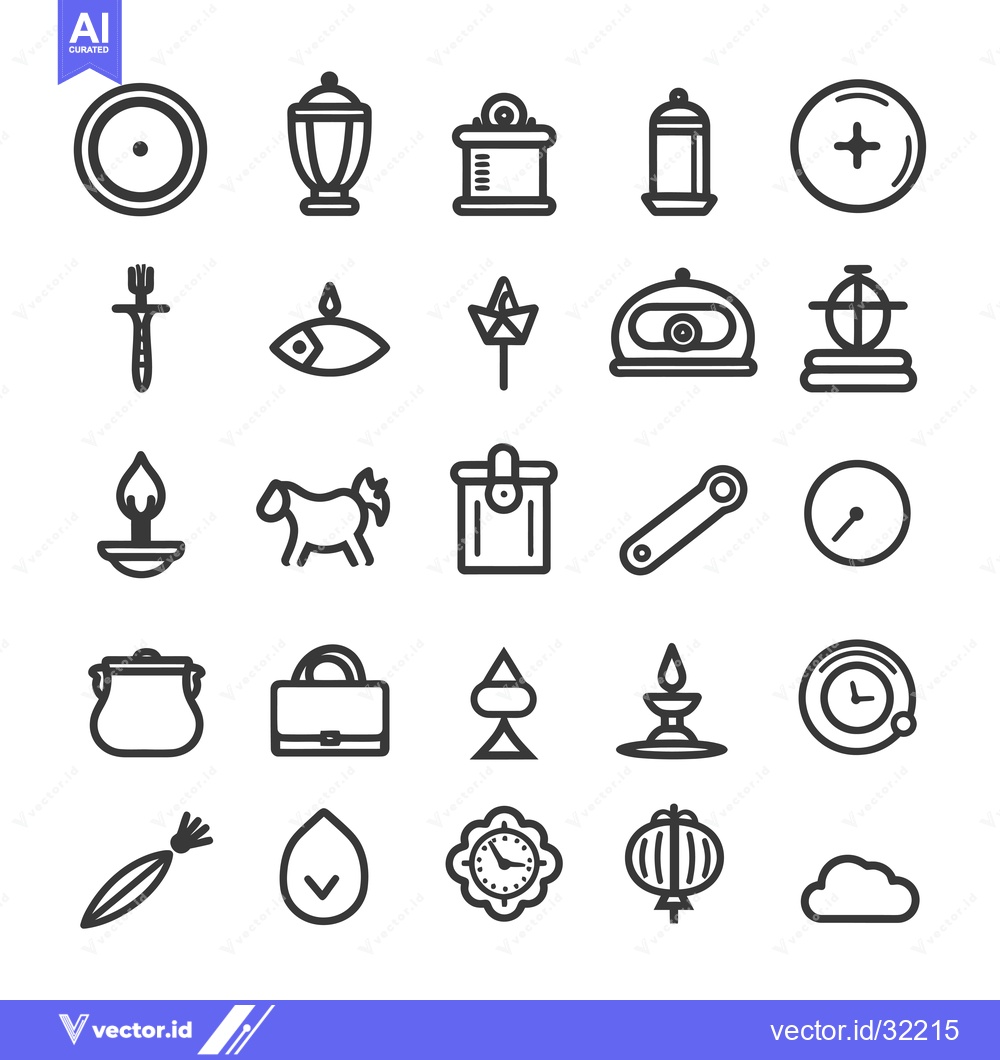 Premium Vector of Collection of 28 Simple Line Icons Depicting Various Objects