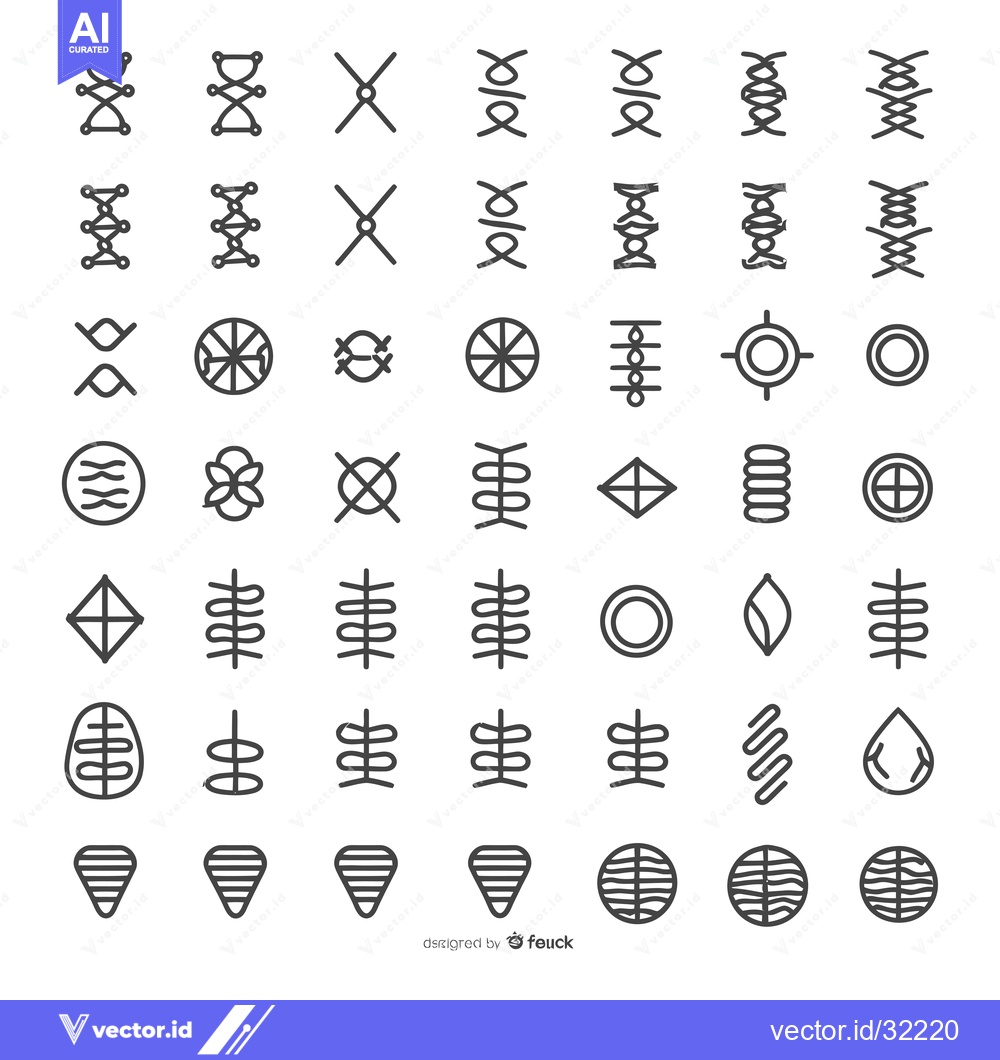 Premium Vector dari Collection of 36 Hand-Drawn Abstract Geometric Shapes and Symbols