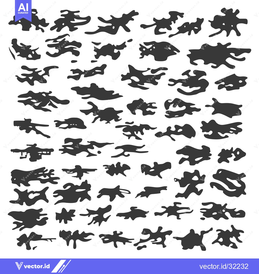 Premium Vector dari Collection of Abstract Black Ink Blots