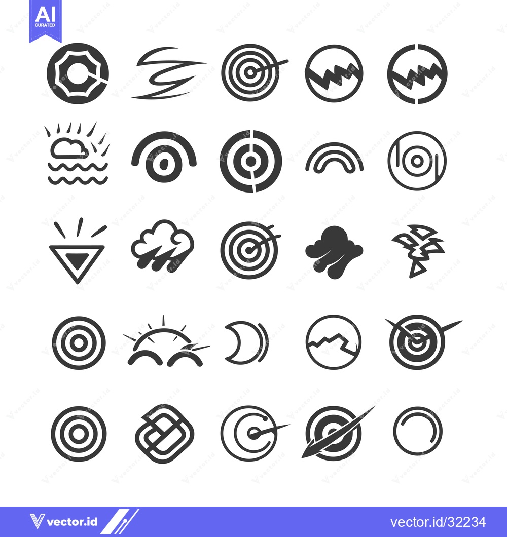 Premium Vector of Collection of Abstract Geometric Black and White Icons