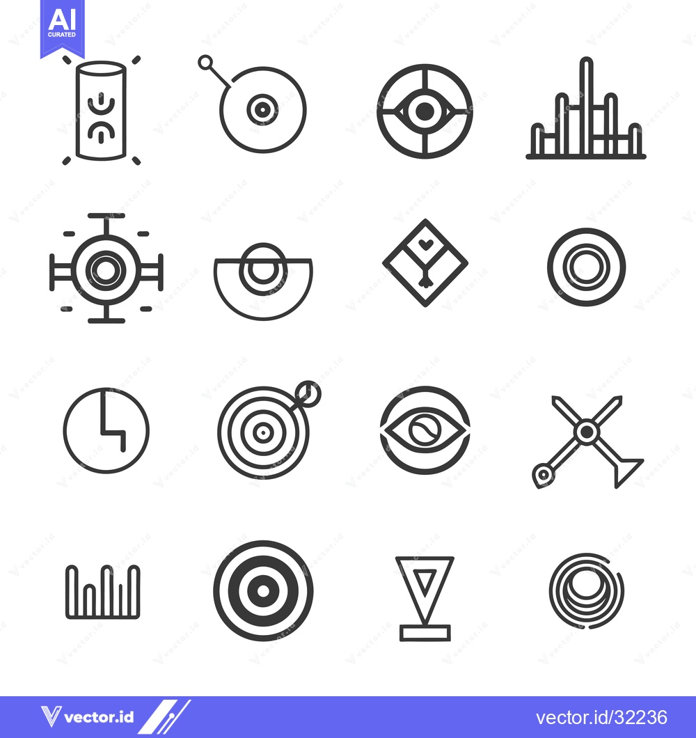 Premium Vector dari Collection of Abstract Geometric Eye and Circle Icons