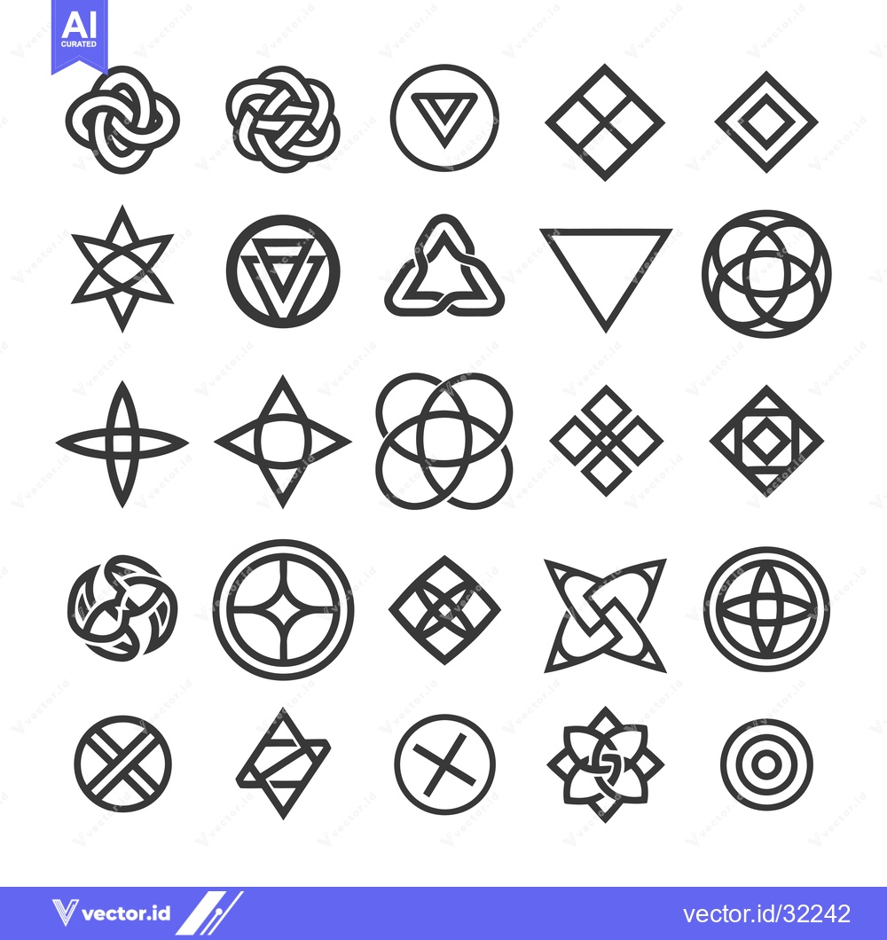 Premium Vector of Collection of Abstract Geometric Shapes and Line Art Designs