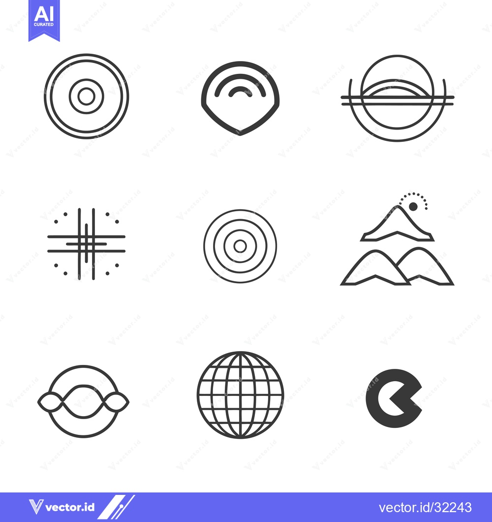 Premium Vector of Collection of Abstract Geometric Shapes and Line Art Illustrations
