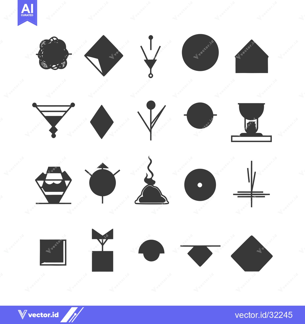 Premium Vector dari Collection of Abstract Geometric Shapes and Symbols