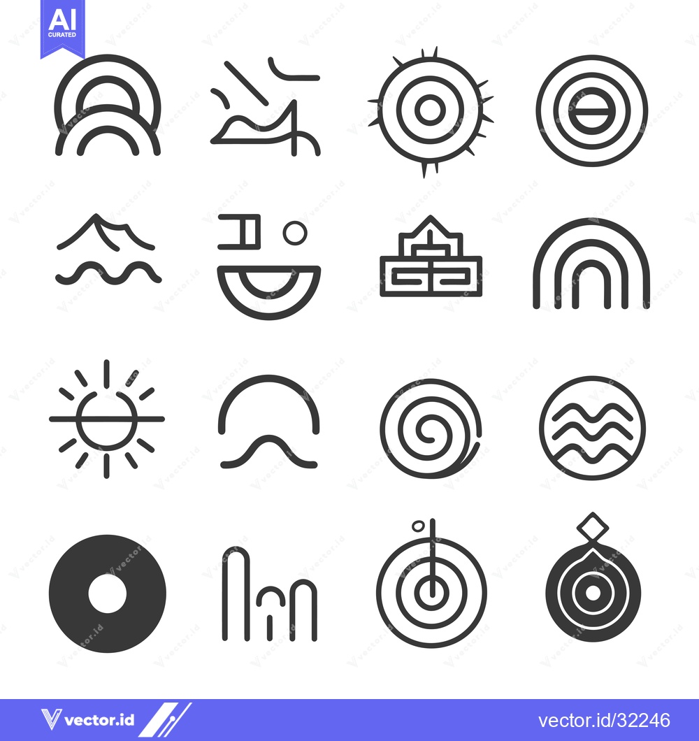 Premium Vector dari Collection of Abstract Geometric Shapes and Symbols