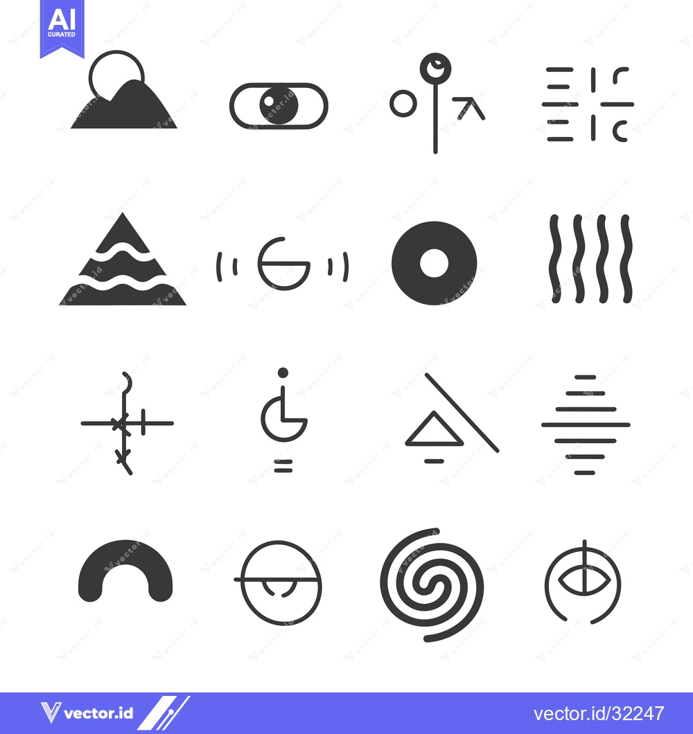 Premium Vector of Collection of Abstract Geometric Shapes and Symbols