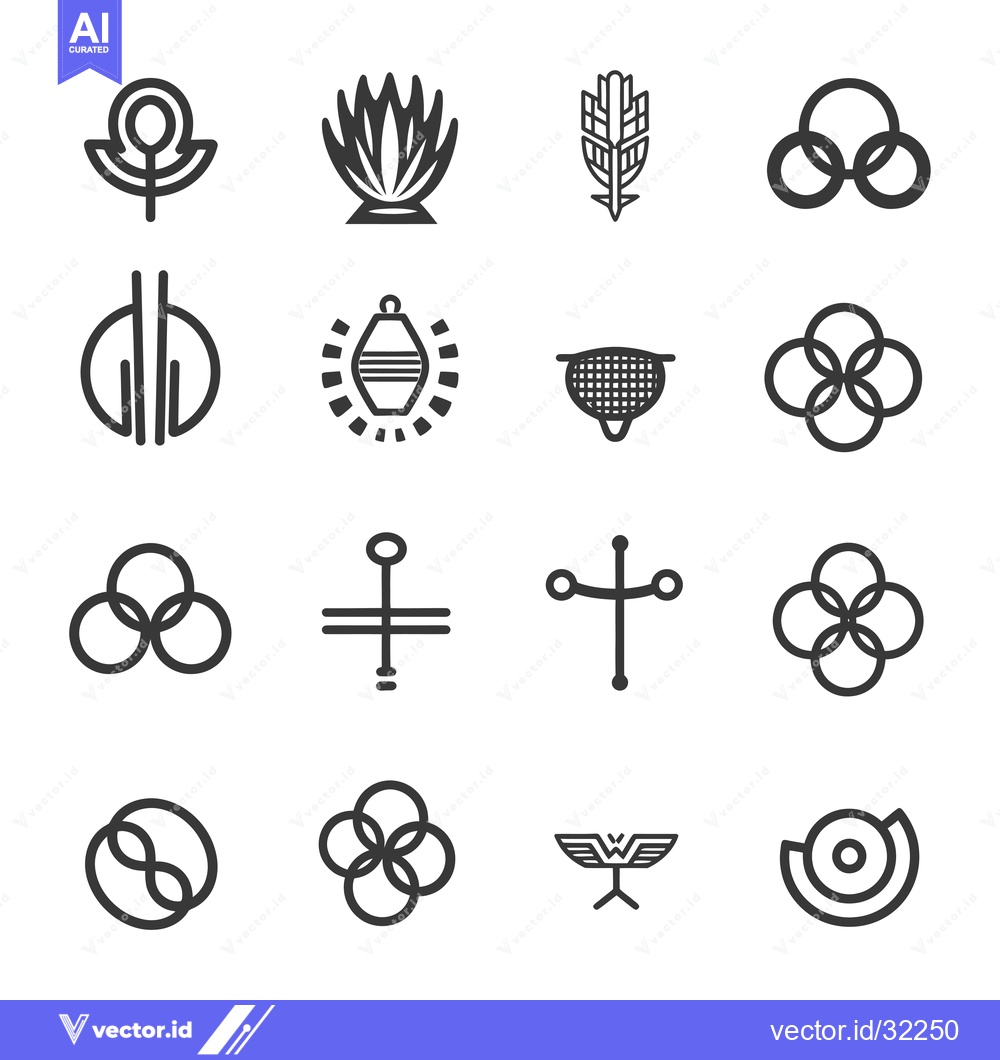 Premium Vector of Collection of Abstract Geometric Shapes and Symbols