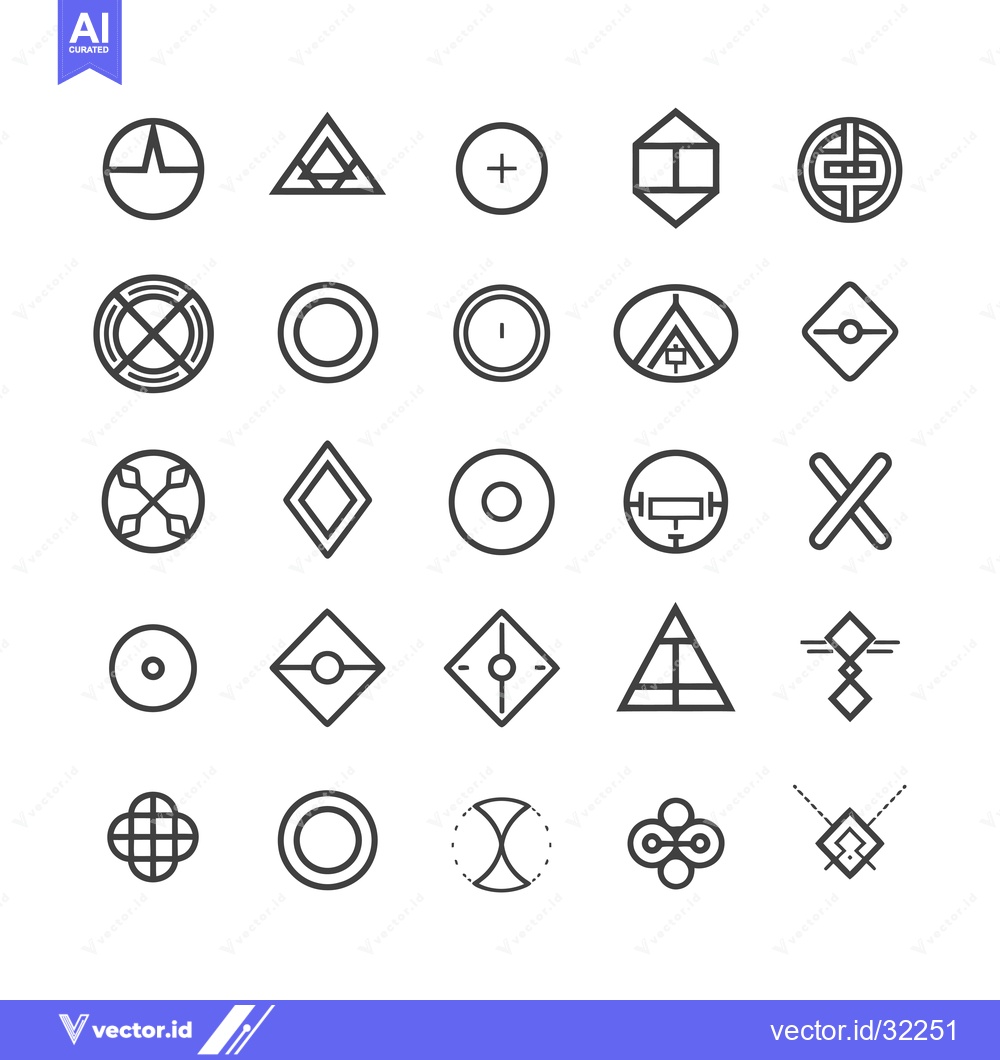 Premium Vector dari Collection of Abstract Geometric Shapes and Symbols
