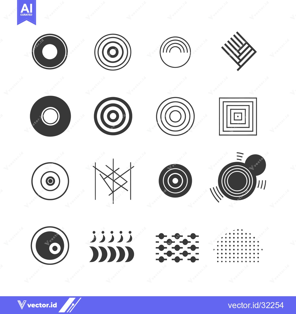 Premium Vector dari Collection of Abstract Geometric Shapes with Circles, Lines, and Dots
