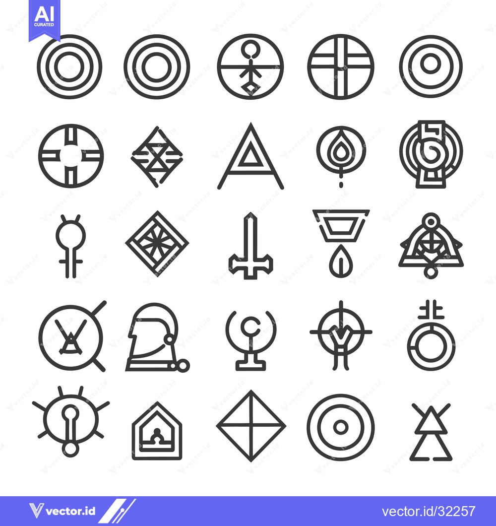 Premium Vector dari Collection of Abstract Geometric Symbols and Signs