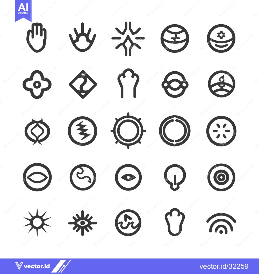 Premium Vector of Collection of Abstract Hand-Drawn Line Art Symbols