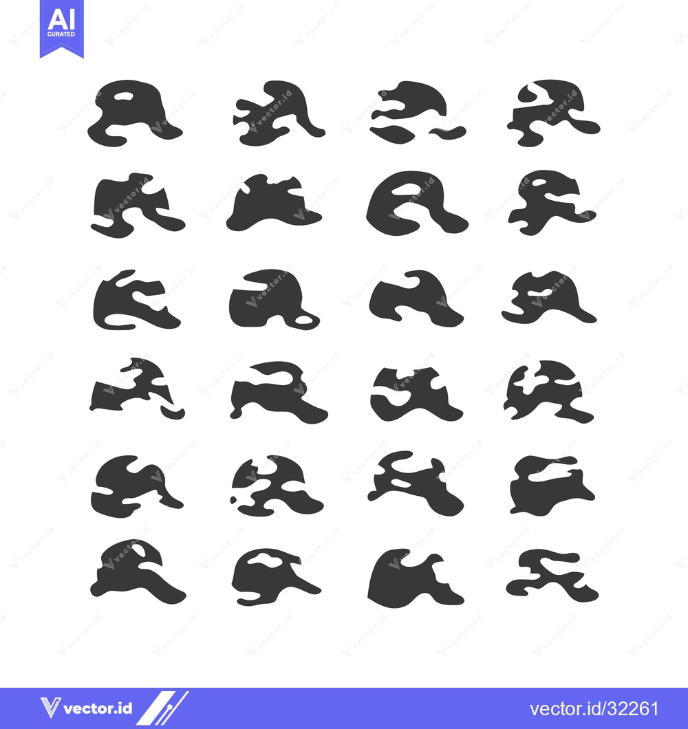 Premium Vector dari Collection of Abstract Irregular Shapes in Black on White Background