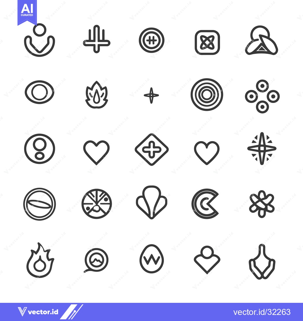 Premium Vector dari Collection of Abstract Line Art Icons