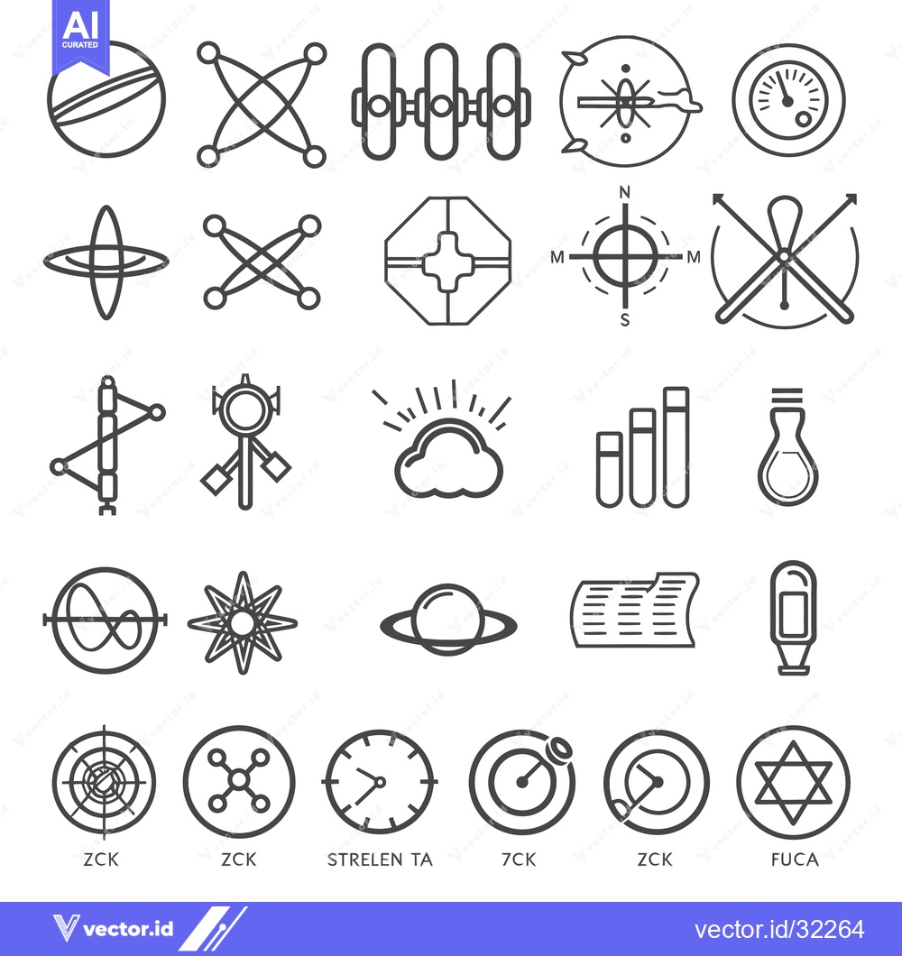 Premium Vector of Collection of Abstract Line Art Icons and Symbols