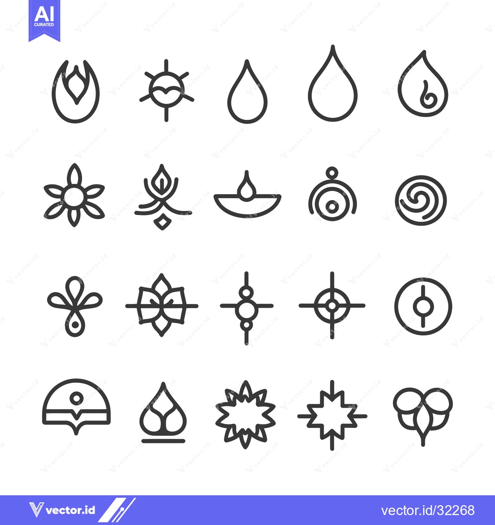 Premium Vector of Collection of Abstract Line Art Symbols and Icons