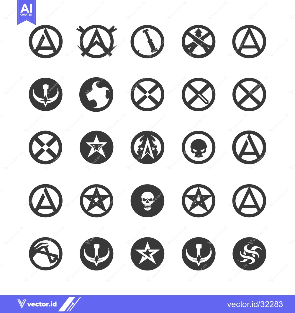 Premium Vector of Collection of Anarchist and Anti-Establishment Symbols