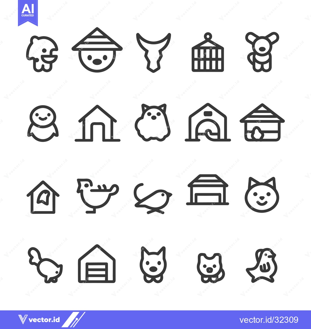 Premium Vector dari Collection of Animal Shelter and Home Icons