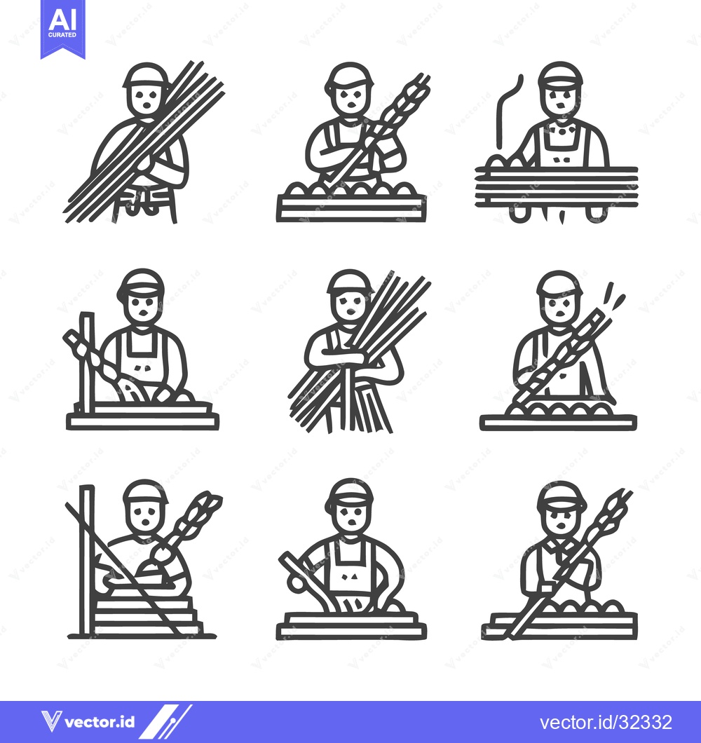 Premium Vector dari Artisan Craftsmanship - A Collection of Worker Icons in Action.
