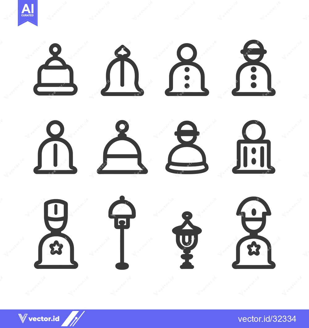 Premium Vector dari Collection of Bell, Hat and Man Icons