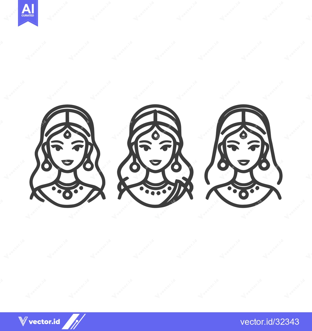 Premium Vector dari Three Indian women in traditional attire, smiling faces.
