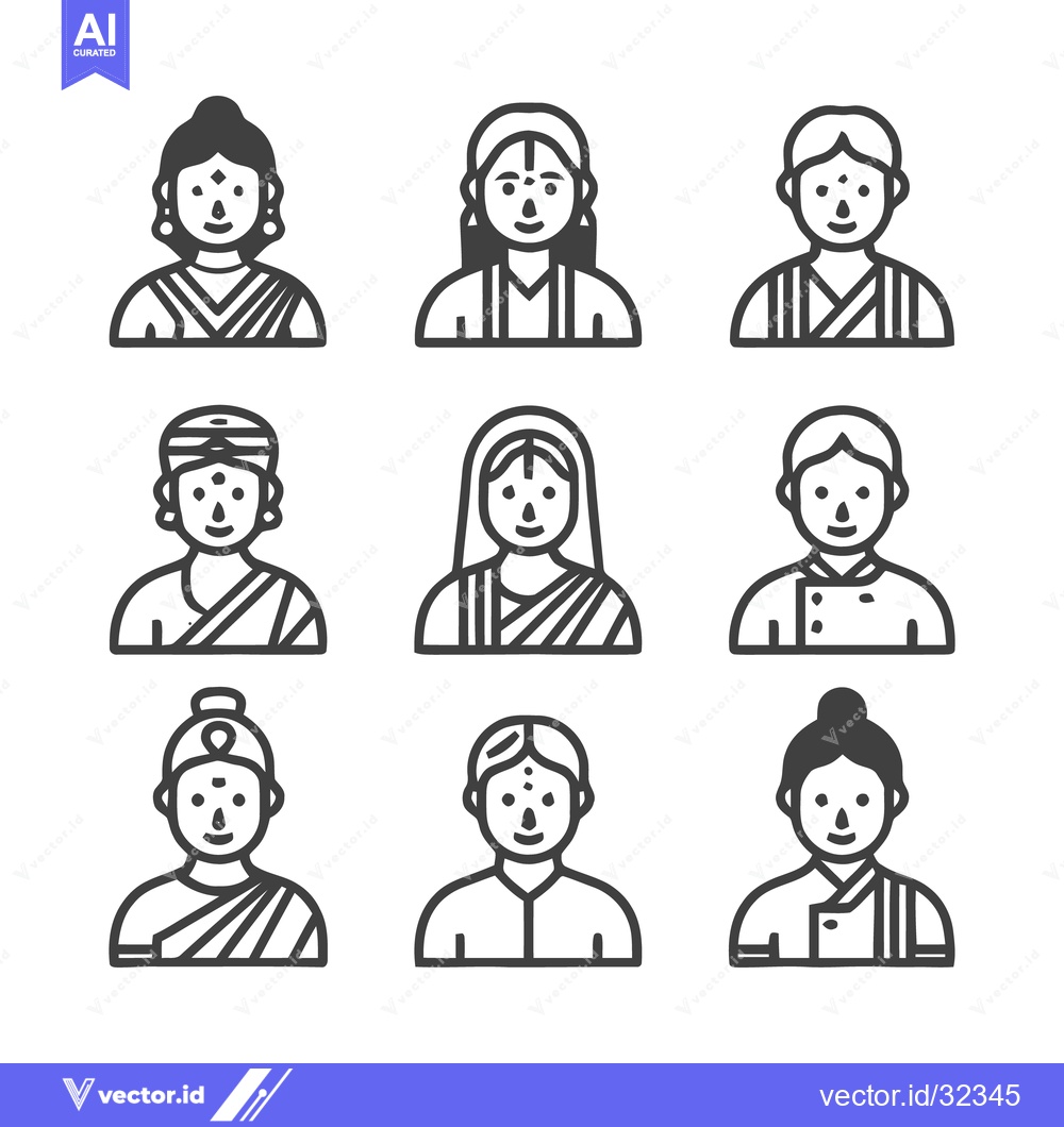 Premium Vector dari Indian people icons representing diverse cultural backgrounds and trad