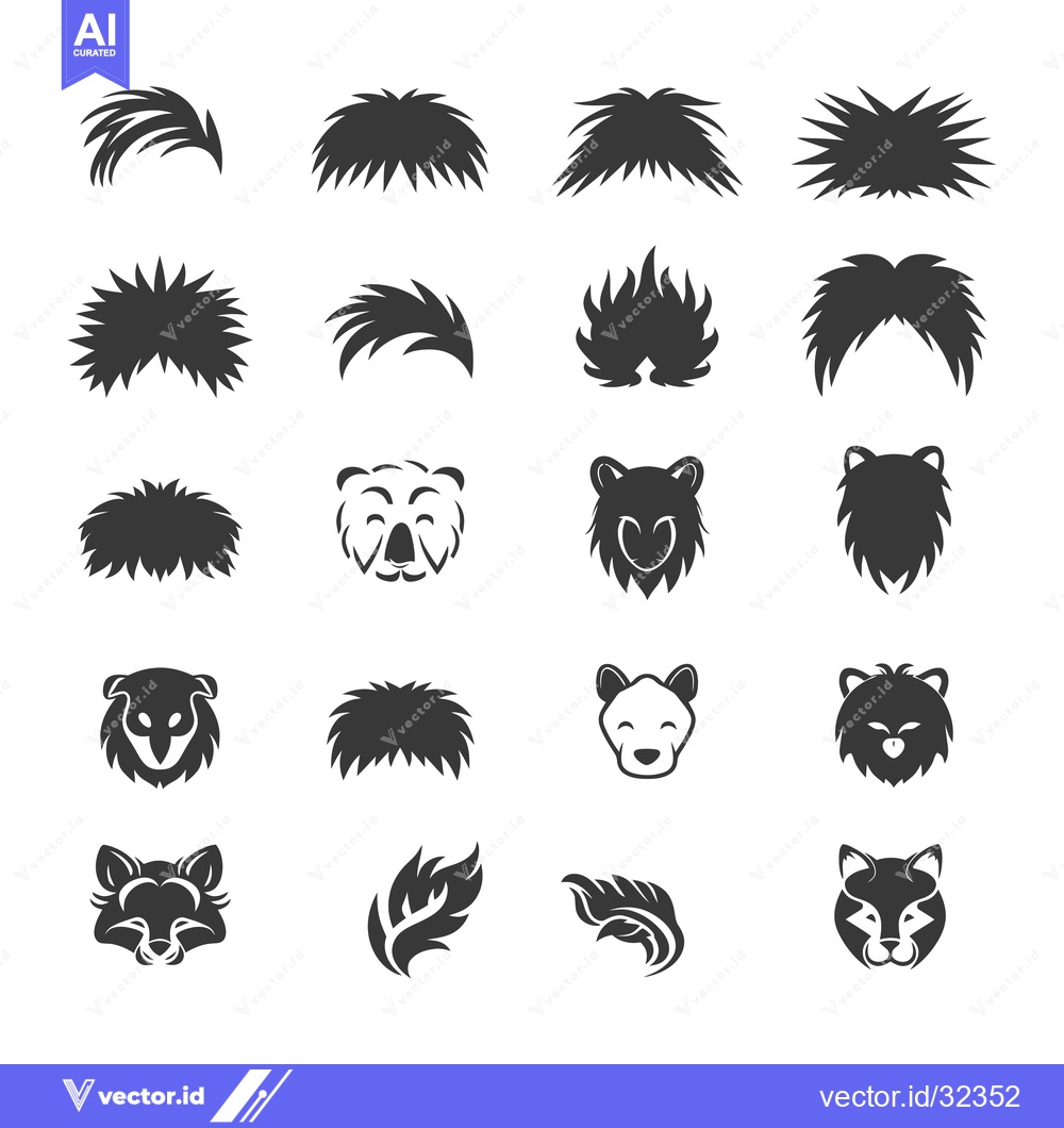 Premium Vector dari Collection of Black and White Animal and Nature Silhouettes