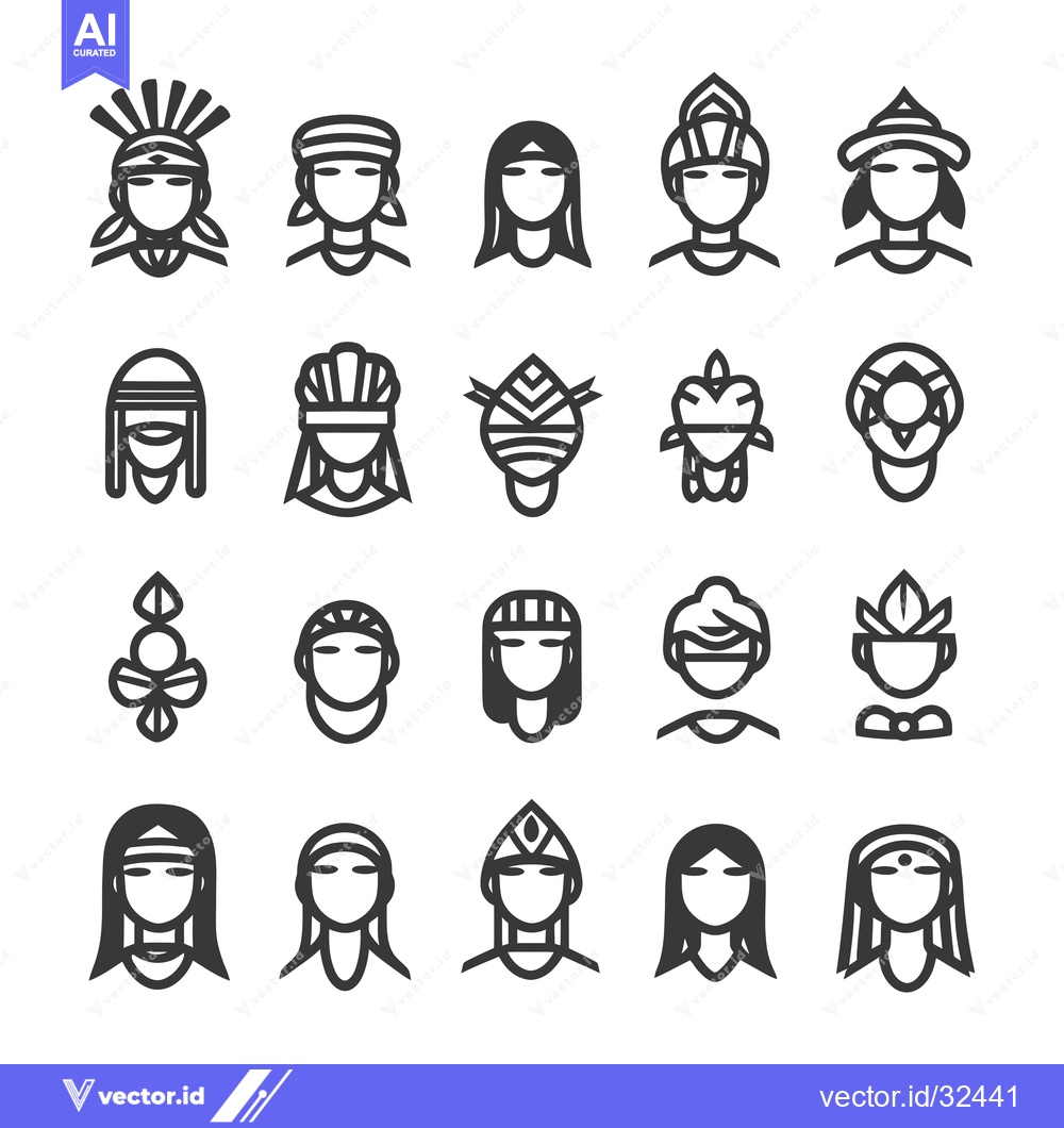 Premium Vector dari Collection of Black and White Line Art Illustrations of People Wearing