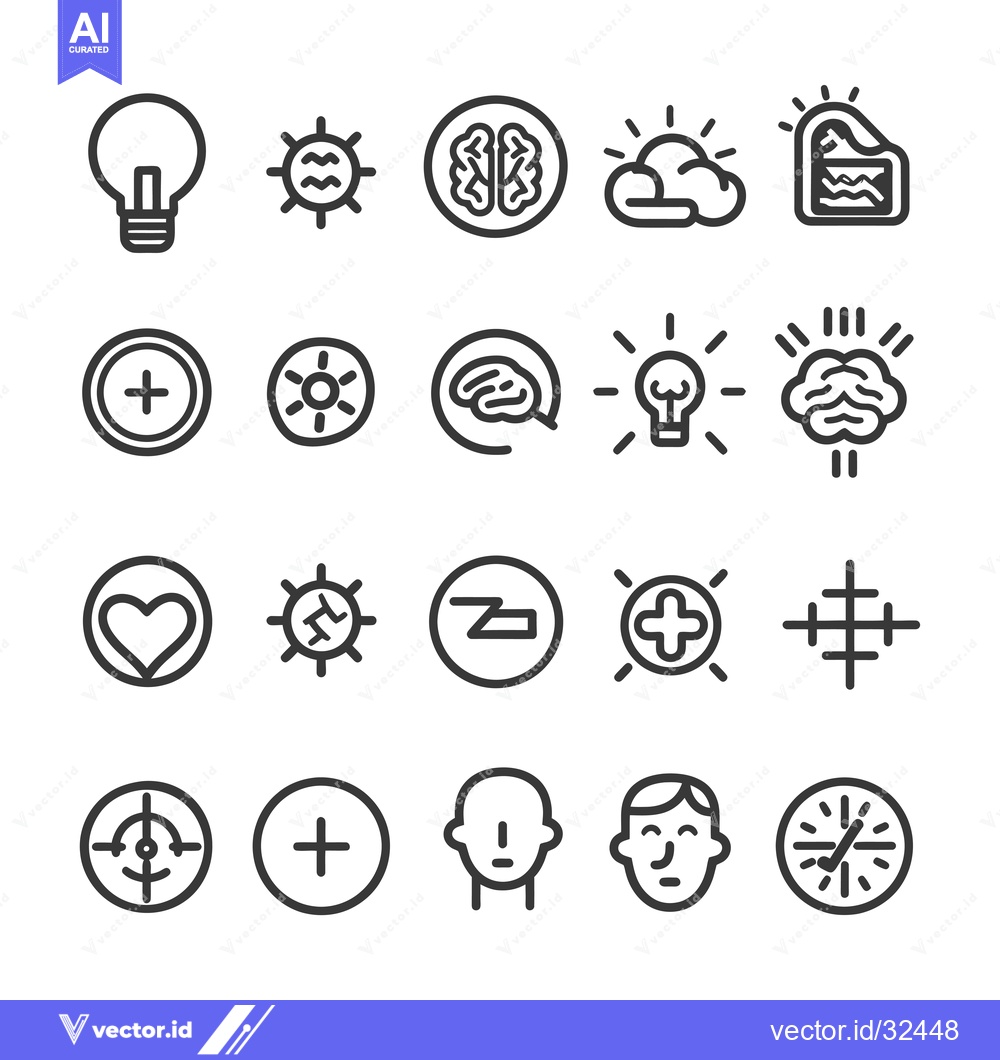 Premium Vector of Collection of Black and White Line Icons Depicting Various Concepts