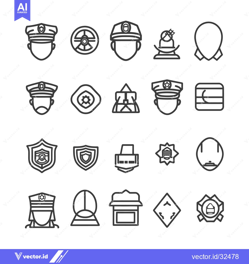 Premium Vector dari Collection of Black and White Outline Icons Related to Security and Sa
