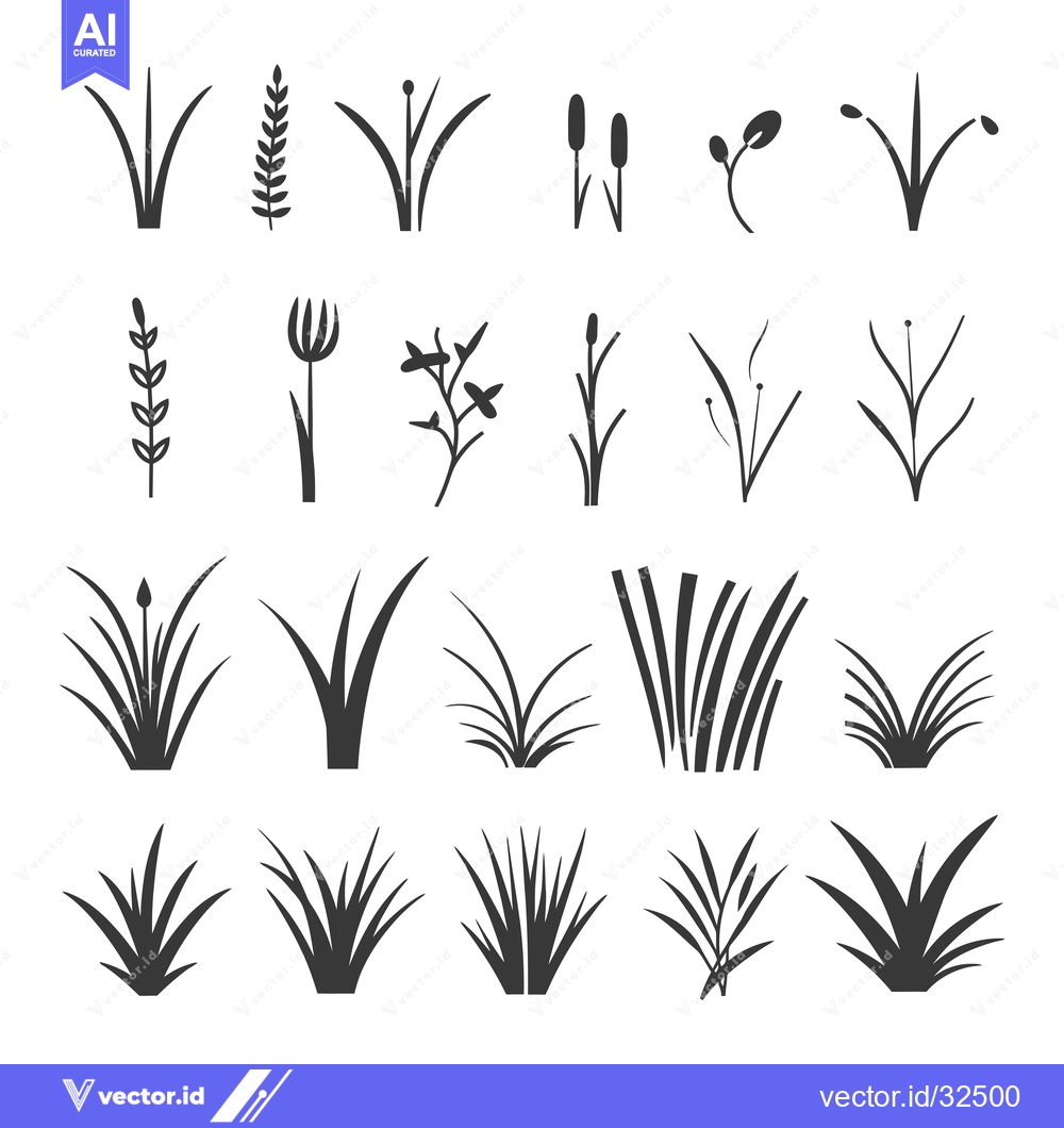 Premium Vector dari Collection of Black and White Silhouette Illustrations of Various Type