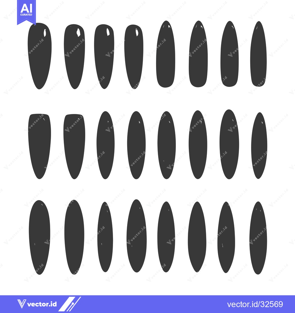 Premium Vector of Collection of Black Oval Shapes in Different Sizes