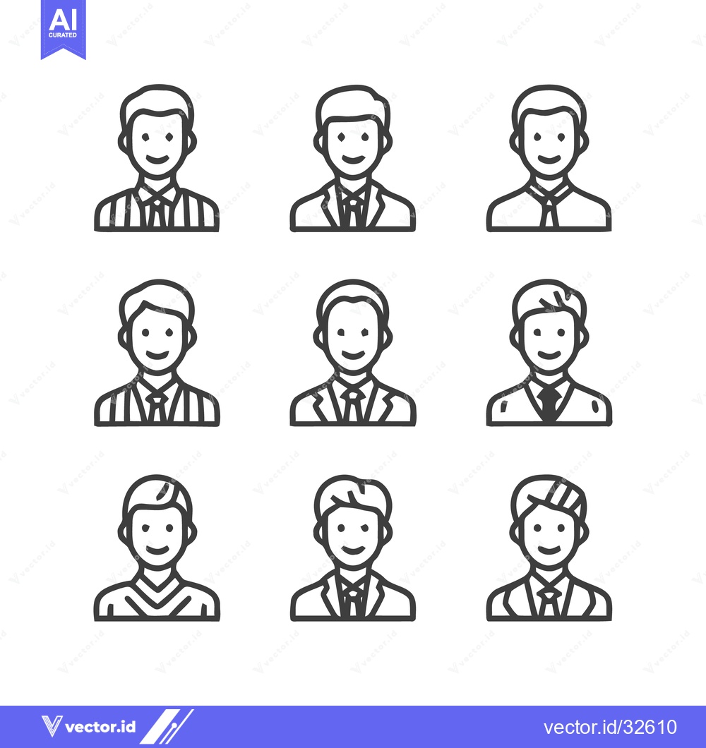 Premium Vector of Nine Business Professionals - A Diverse Collection of Portraits.