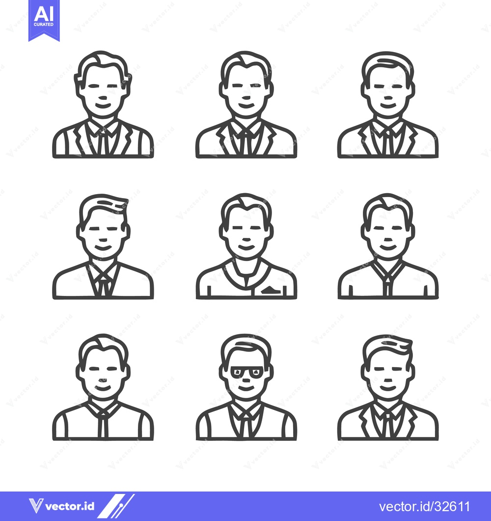 Premium Vector of Diverse Business Professionals - A Collection of Portraits.
