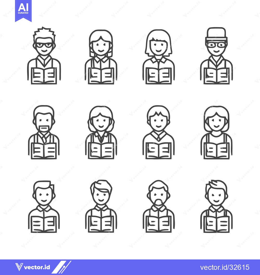 Premium Vector dari Diverse Group of People Reading Books - Education and Knowledge.