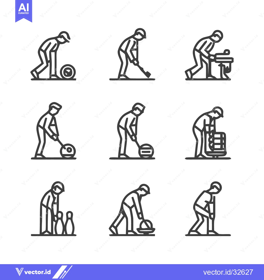 Premium Vector dari Sports and Recreation Icon Set - Bowling, Curling, and More.