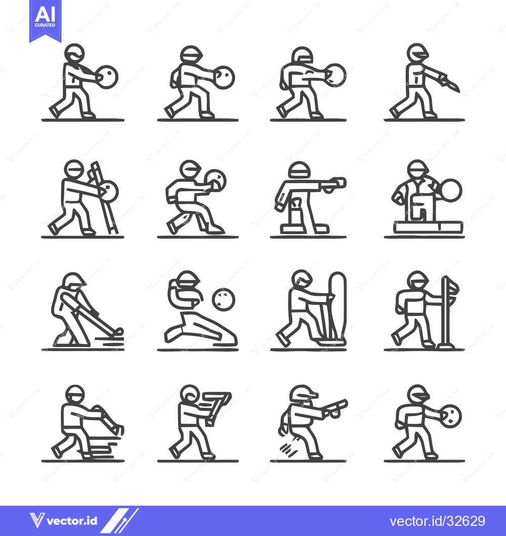 Premium Vector dari Sports Icons - Diverse Athletic Activities in Line Art.