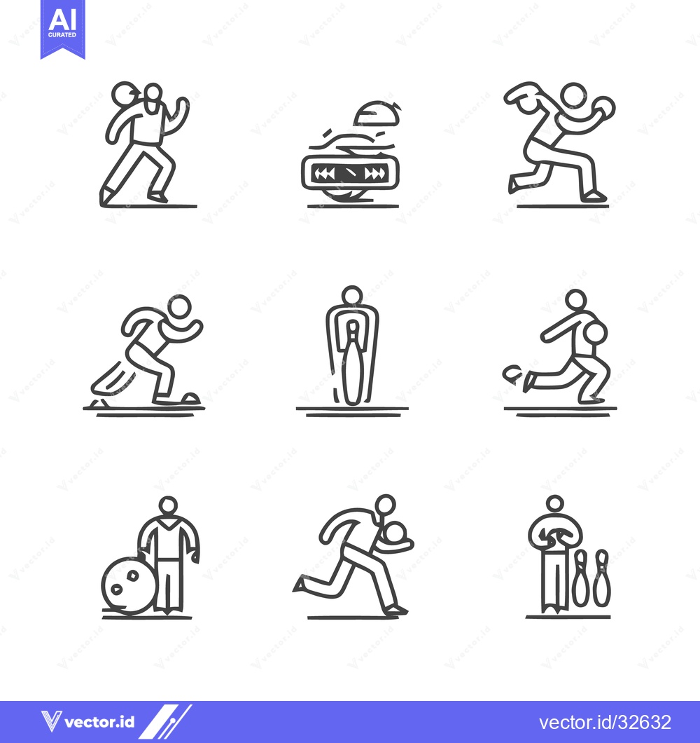 Premium Vector of Bowling and Sports Icons - A Collection of Line Art Illustrations.